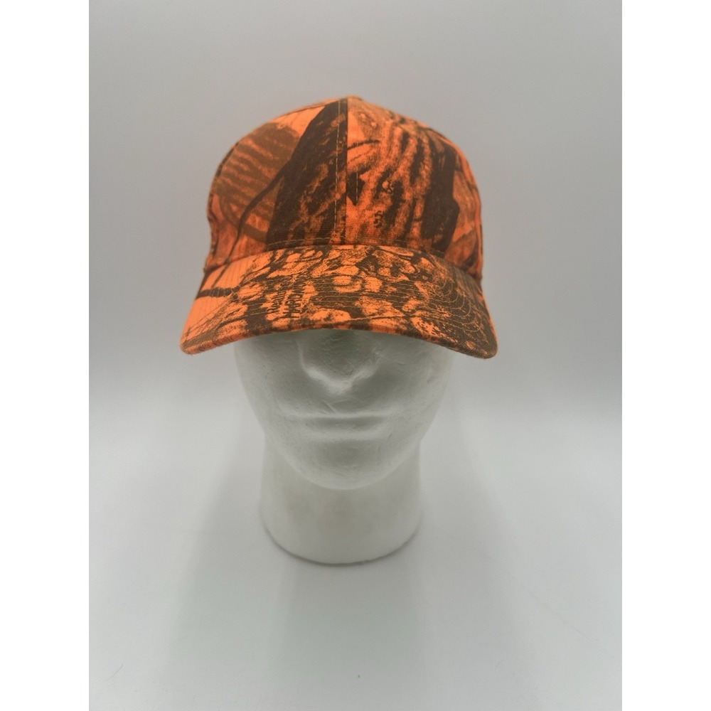 Orange Camo Hunting Snapback Cap Hat Blaze Mossy Oak Style Adjustable OSFM